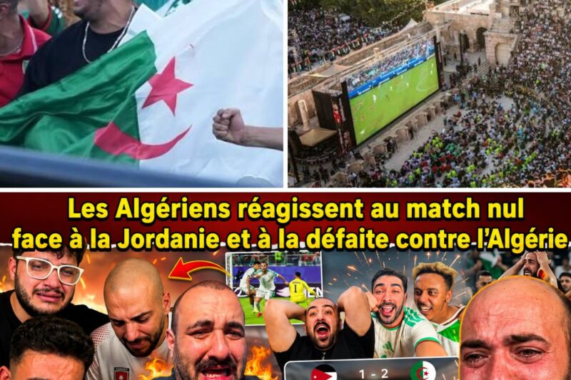 # Algérie – Jordanie : quand un match devient une tempête d’émotions sur les réseaux  Le football n’est jamais seulement une histoire de ballon. Il suffit parfois d’un but, d’un corner, d’une phrase lancée trop tôt ou d’une célébration un peu trop sûre d’elle pour transformer une rencontre en véritable feuilleton populaire. C’est exactement ce qui s’est produit autour du match entre l’Algérie et la Jordanie, une affiche qui a rapidement dépassé le cadre du terrain pour devenir un sujet brûlant sur les réseaux sociaux.  Avant la rencontre, l’ambiance était déjà électrique. Dans les commentaires, les directs et les vidéos de supporters, certains affichaient une confiance totale. La Jordanie arrivait avec l’envie de créer la surprise, portée par un public fier, bruyant, passionné. En face, l’Algérie, fidèle à son image, avançait avec cette intensité particulière qui accompagne souvent les Guerriers du Désert : une équipe qui ne laisse jamais indifférent, surtout quand elle se sent provoquée.  Mais ce que personne n’avait vraiment anticipé, c’est la puissance émotionnelle de l’après-match.  ## Une confiance affichée avant le coup d’envoi  Dans les heures précédant la rencontre, les réseaux étaient remplis de réactions. Des supporters jordaniens parlaient avec enthousiasme, certains allant même jusqu’à faire des promesses fortes en cas de victoire algérienne. Ce type de déclaration fait partie du folklore du football : on chambre, on provoque, on exagère, puis on attend que le terrain tranche.  Et le terrain a tranché.  L’Algérie a répondu comme elle sait le faire : avec caractère, rythme et efficacité dans les moments importants. Le match n’a pas seulement été une bataille sportive, il est devenu un duel d’orgueil. Chaque action, chaque corner, chaque ballon dangereux semblait alourdir l’atmosphère. Plus les minutes passaient, plus la tension montait. Et lorsque les buts algériens sont arrivés, le ton a complètement changé.  Les mêmes voix qui parlaient avec assurance avant le match ont laissé place à des visages fermés, des silences gênés, parfois même des larmes. C’est cette bascule brutale qui a rendu la séquence virale.  ## Les corners algériens, symbole d’une pression constante  Dans les réactions les plus partagées, un détail revient avec insistance : les coups de pied arrêtés. Les corners algériens ont été vécus comme un danger permanent. Dans la vidéo, on sent presque la panique monter à chaque ballon envoyé dans la surface. Ce n’est plus seulement une phase de jeu, c’est un moment de suspense collectif.  Pour les supporters algériens, ces instants sont devenus une source de fierté et de moquerie bon enfant. Pour les supporters jordaniens, ils ont représenté le début du doute. Le football est cruel pour cette raison : une équipe peut tenir, espérer, croire en son plan… puis tout peut basculer sur un ballon aérien, un mauvais marquage ou une seconde d’hésitation.  La force de cette rencontre, c’est qu’elle a donné l’impression d’un scénario écrit pour les réseaux. Avant le match, la confiance. Pendant le match, la tension. Après le match, le choc.  ## Une victoire algérienne qui fait parler bien au-delà du score  Ce qui a vraiment enflammé les discussions, ce n’est pas seulement le résultat. C’est l’écart entre les attentes et la réalité vécue par les supporters. Beaucoup de fans jordaniens semblaient persuadés que leur équipe pouvait tenir tête à l’Algérie. Et c’est justement cette assurance qui a rendu la réaction finale si commentée.  Côté algérien, la victoire a été accueillie comme une réponse directe. Non pas uniquement une réponse sportive, mais presque une réponse d’honneur. Les commentaires ont rapidement repris l’idée que l’Algérie avait “parlé sur le terrain”, sans besoin de longues explications. Dans ce genre de match, une victoire devient plus qu’un chiffre : elle devient un message.  Les réseaux sociaux, eux, n’ont pas laissé passer l’occasion. Montages vidéo, extraits de réactions, phrases répétées, promesses rappelées : tout a été découpé, partagé, commenté. L’après-match s’est transformé en théâtre numérique où chaque expression du visage devenait une preuve, chaque silence une scène dramatique, chaque larme un symbole.  ## Des larmes, mais aussi beaucoup de passion  Il faut cependant regarder ces images avec nuance. Les larmes d’un supporter ne sont pas forcément une faiblesse. Elles montrent surtout à quel point le football peut prendre de la place dans le cœur d’un public. La Jordanie a ses propres espoirs, sa fierté, ses rêves de progression. Perdre un match important, surtout après y avoir cru, peut être difficile à accepter.  C’est aussi pour cela que ces images touchent autant. On rit parfois des réactions, on les commente, on les transforme en séquences virales, mais derrière tout cela, il y a une vérité simple : le football provoque des émotions réelles.  Côté algérien, cette intensité est connue. Les supporters vivent chaque match comme une affaire nationale. La victoire n’est jamais seulement celle de onze joueurs. Elle devient celle d’un peuple, d’une mémoire sportive, d’une fierté collective. Voilà pourquoi cette rencontre contre la Jordanie a pris une telle ampleur.  ## Quand la provocation se retourne contre ceux qui la lancent  L’un des passages les plus commentés concerne les promesses faites avant le match. Dans le football, certains supporters aiment parler fort avant le coup d’envoi. Ils annoncent une victoire, minimisent l’adversaire, jurent qu’ils assumeront si le résultat tourne mal. Mais quand le match se termine dans l’autre sens, ces phrases reviennent comme un boomerang.  C’est exactement ce qui a nourri la viralité de cette vidéo. Les Algériens n’ont pas seulement célébré la victoire : ils ont aussi ressorti les déclarations d’avant-match. Et sur les réseaux, ce genre de contraste fonctionne toujours. Avant/après. Confiance/choc. Provocation/silence. C’est la mécanique parfaite pour captiver le public.  Le plus intéressant, c’est que cette rivalité reste avant tout dans le registre du spectacle sportif. Les piques, les moqueries et les réactions font partie de la culture du football, à condition de ne pas dépasser la limite du respect. La Jordanie a joué, l’Algérie a gagné, et les supporters ont fait ce que les supporters font depuis toujours : transformer le match en histoire.  ## L’Algérie, une équipe qui attire la lumière  Cette victoire rappelle aussi une chose : l’Algérie reste une sélection qui suscite beaucoup d’attention. Qu’on l’aime ou qu’on la critique, elle fait parler. Ses matchs sont souvent chargés d’émotion, parce que son public est immense, bruyant et très actif en ligne.  Les Guerriers du Désert ont cette capacité particulière à transformer une rencontre moyenne en événement populaire. Une action, une célébration ou une phrase peut suffire à déclencher une vague de commentaires. Face à la Jordanie, tous les ingrédients étaient réunis : une équipe algérienne attendue, un adversaire motivé, des supporters très expressifs et une issue parfaite pour créer du débat.  Ce n’est donc pas surprenant que la vidéo ait circulé rapidement. Elle contient tout ce que les réseaux aiment : du suspense, des réactions fortes, un retournement de situation et une rivalité racontée comme une mini-série.  ## Un après-match devenu plus fort que le match lui-même  Au fond, ce match Algérie – Jordanie restera peut-être moins dans les mémoires pour son score exact que pour ce qu’il a déclenché après le coup de sifflet final. Les réactions des supporters, les commentaires algériens, les séquences de déception jordanienne et les phrases ressorties du contexte ont construit une histoire plus grande que la rencontre.  C’est souvent ainsi que naissent les moments viraux. Un événement sportif se termine, mais une deuxième partie commence en ligne. Les supporters rejouent le match, analysent chaque détail, amplifient chaque émotion. Et parfois, l’après-match devient plus spectaculaire que les 90 minutes elles-mêmes.  Dans cette histoire, l’Algérie sort avec une victoire sportive et symbolique. La Jordanie, elle, repart avec une déception forte, mais aussi avec l’expérience de ces grands rendez-vous où chaque détail compte. Car le football ne pardonne pas toujours les mots lancés trop vite.  Une chose est sûre : après cette rencontre, les supporters jordaniens réfléchiront peut-être à deux fois avant de défier les Guerriers du Désert avec autant d’assurance. Et les Algériens, eux, auront trouvé une nouvelle séquence à ajouter à leur longue collection de soirées où le terrain a répondu plus fort que les discours.
